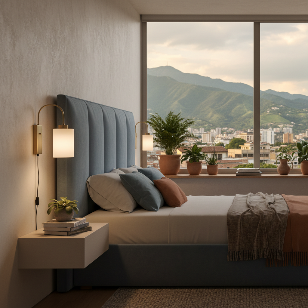 Cliente satisfecho instalando una lámpara de pared para habitación moderna